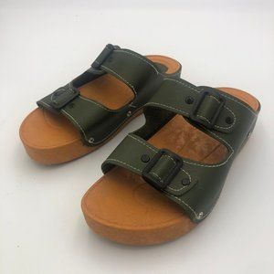 Camino Green Vegan Leather Slippers Sandals, Women's Size 6.5/EUR 37